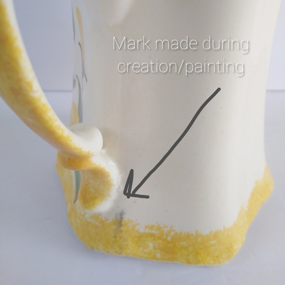 Vintage Yellow Floral Pitcher - Picture 5 of 5